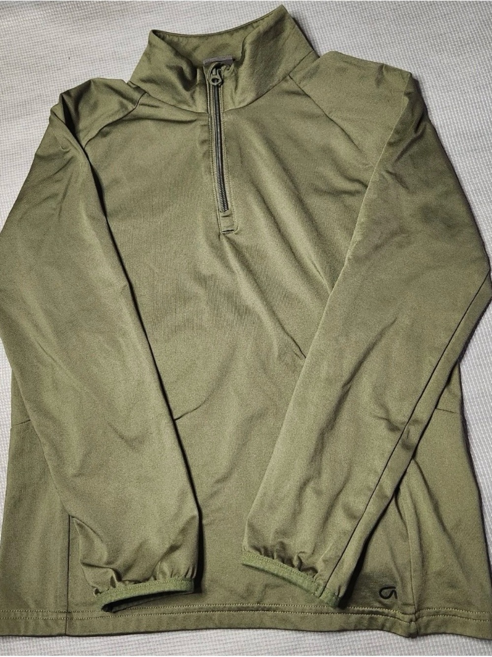 GapFit Women's Lightweight Olive Green 1/4-Zip Athletic Jacket - Size L